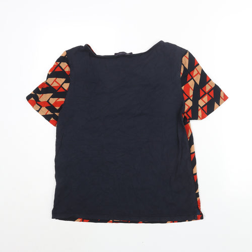 Marks and Spencer Womens Multicoloured Polyester Basic Blouse Size 8 Round Neck - Geometric Print
