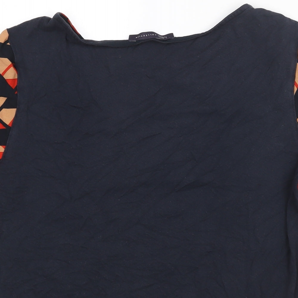 Marks and Spencer Womens Multicoloured Polyester Basic Blouse Size 8 Round Neck - Geometric Print