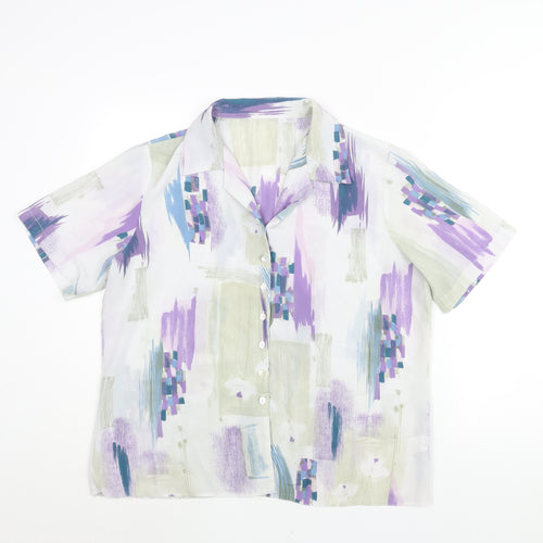 Berkertex Womens Multicoloured Geometric Polyester Basic Button-Up Size 18 Collared