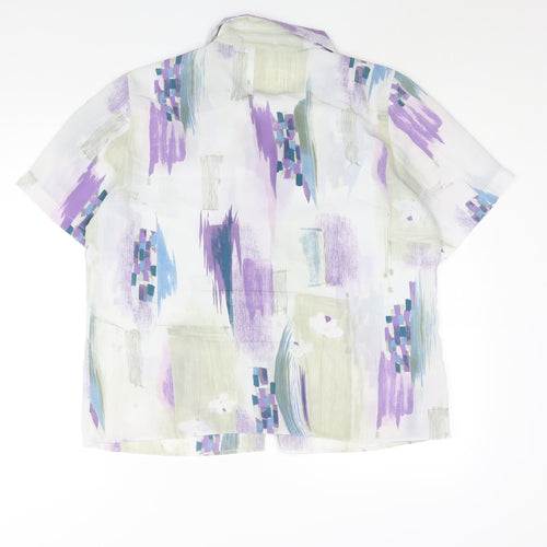 Berkertex Womens Multicoloured Geometric Polyester Basic Button-Up Size 18 Collared
