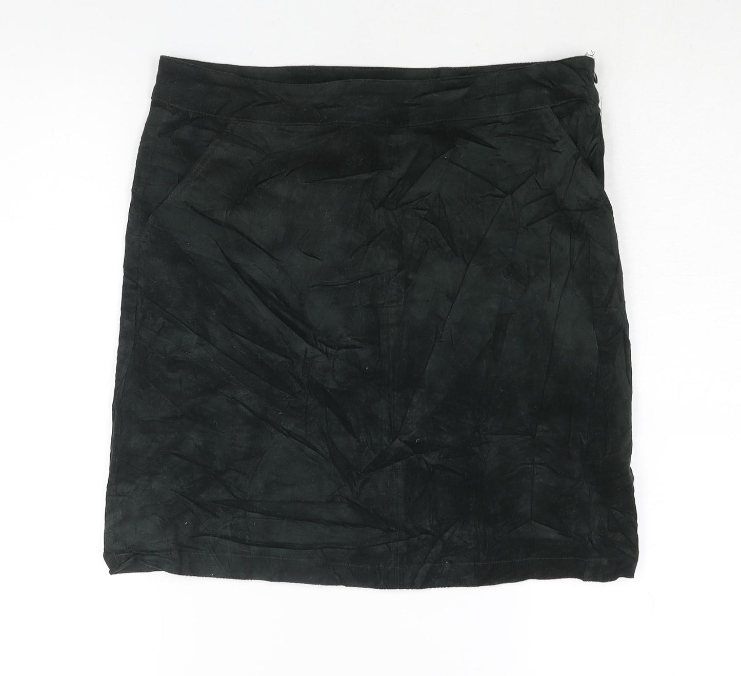 Pinns Womens Green Cotton Straight & Pencil Skirt Size 10 Zip