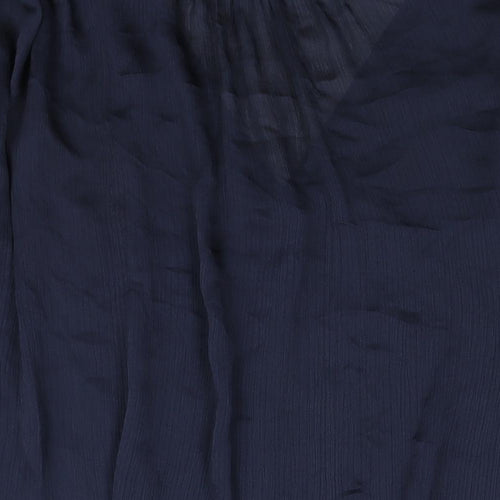 Zara Womens Blue Polyester Tunic Blouse Size S V-Neck