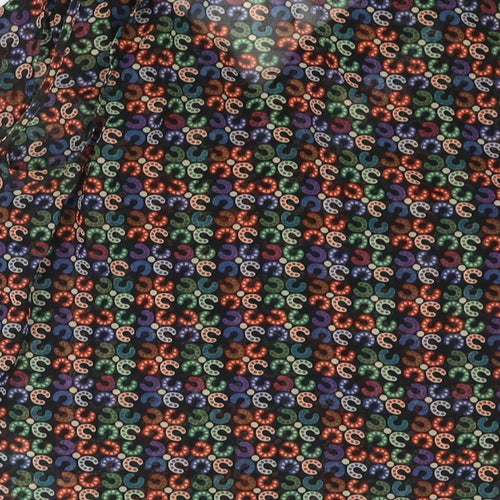 Monsoon Womens Multicoloured Geometric Polyester Camisole Blouse Size 8 Cowl Neck - Semi Sheer