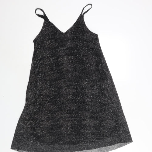Pimkie Womens Black Polyester Shift Size S V-Neck Pullover