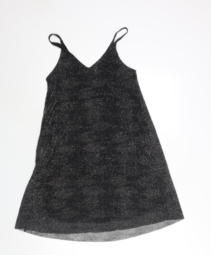 Pimkie Womens Black Polyester Shift Size S V-Neck Pullover