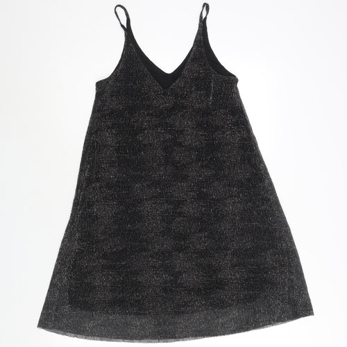 Pimkie Womens Black Polyester Shift Size S V-Neck Pullover