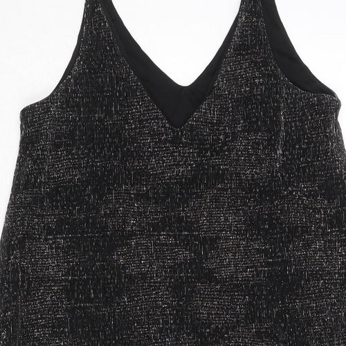 Pimkie Womens Black Polyester Shift Size S V-Neck Pullover