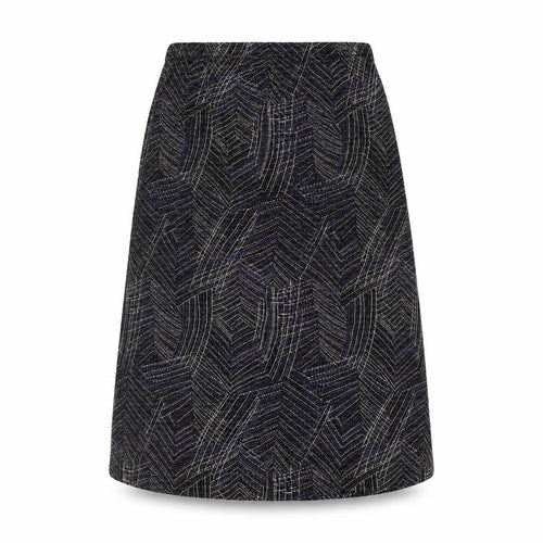 EWM Womens Multicoloured Geometric Nylon A-Line Skirt Size 14 - Glitter
