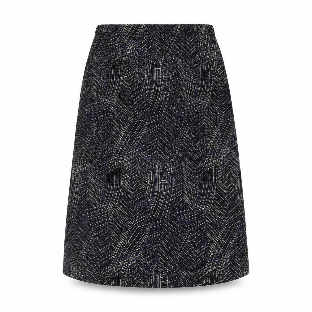 EWM Womens Multicoloured Geometric Nylon A-Line Skirt Size 14 - Glitter
