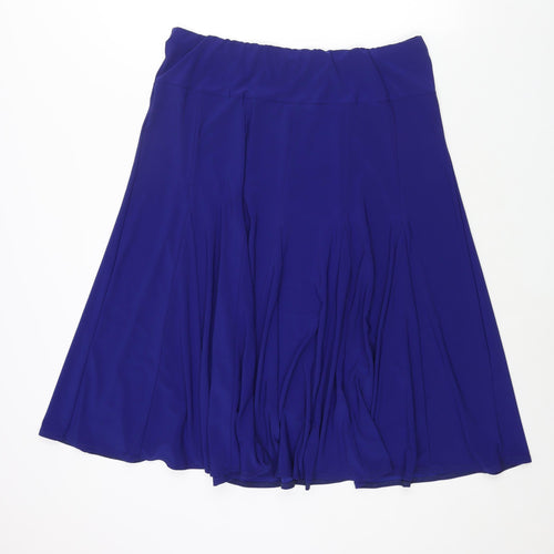 Julipa Womens Blue Polyester Flare Skirt Size 34 in