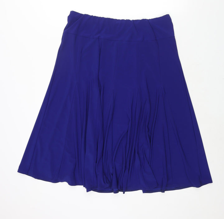 Julipa Womens Blue Polyester Flare Skirt Size 34 in