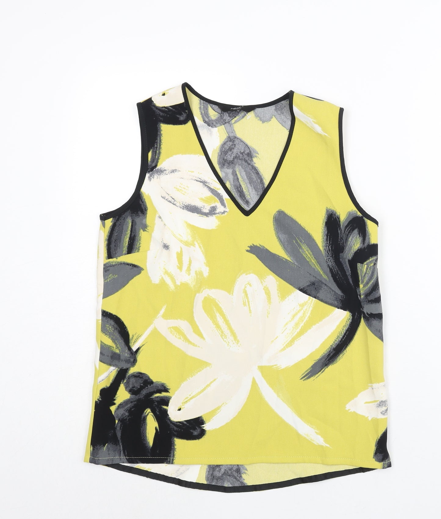 NEXT Womens Yellow Geometric Polyester Camisole Blouse Size 8 V-Neck - Floral Print
