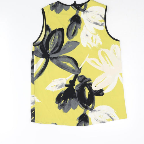 NEXT Womens Yellow Geometric Polyester Camisole Blouse Size 8 V-Neck - Floral Print