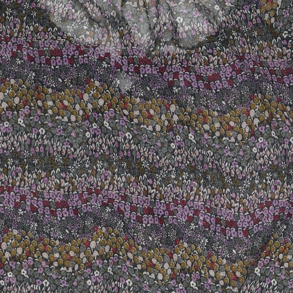 Dorothy Perkins Womens Multicoloured Floral Polyester Tunic Blouse Size 10 Boat Neck - Rouched