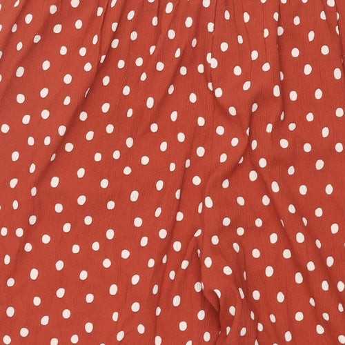 Capsule Womens Brown Polka Dot Polyester Cropped Trousers Size 18 L20 in Regular - Elasticated Waist