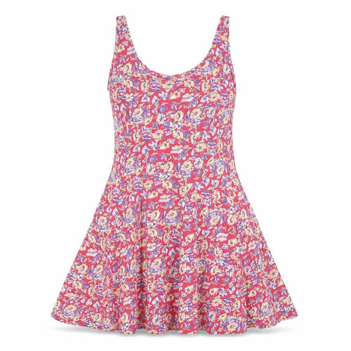 C&A Womens Pink Floral Cotton A-Line Size 14 Scoop Neck Pullover