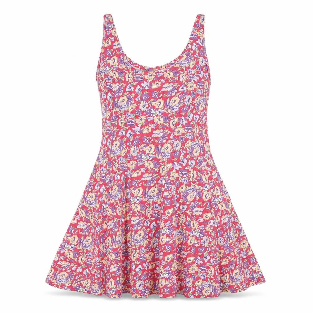 C&A Womens Pink Floral Cotton A-Line Size 14 Scoop Neck Pullover