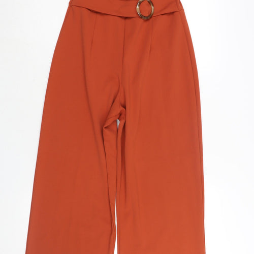 Quiz Womens Orange Polyester Jumpsuit One-Piece Size 10 L32 in Pullover - Belt Detail Buckle