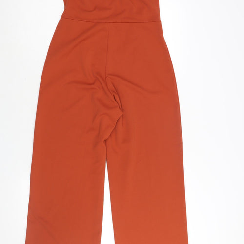 Quiz Womens Orange Polyester Jumpsuit One-Piece Size 10 L32 in Pullover - Belt Detail Buckle