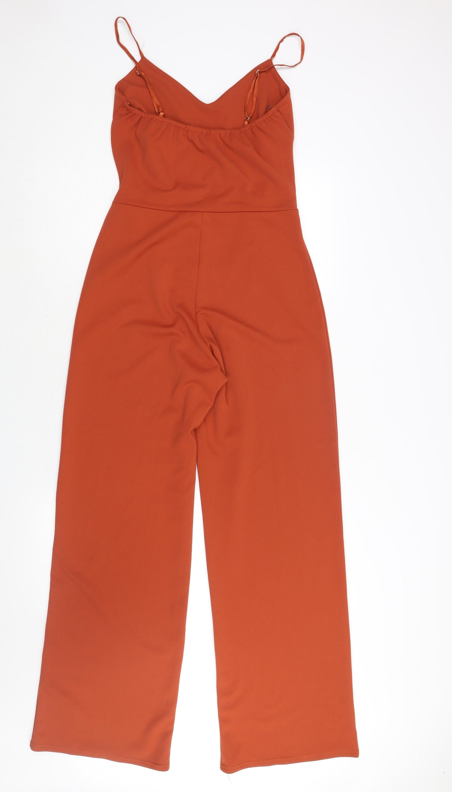 Quiz Womens Orange Polyester Jumpsuit One-Piece Size 10 L32 in Pullover - Belt Detail Buckle