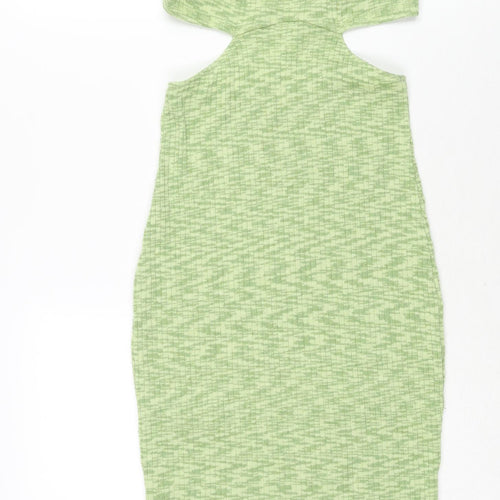 Divided by H&M Womens Gold Polyester Bodycon Size XS Halter Pullover - Backless