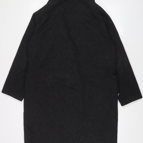 H&M Womens Grey Overcoat Coat Size 8 Button