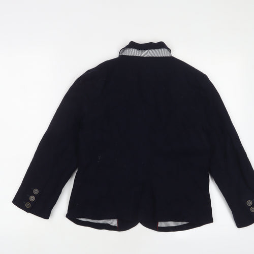 Abercrombie & Fitch Womens Blue Jacket Blazer Size M Button - Logo, Embroidered
