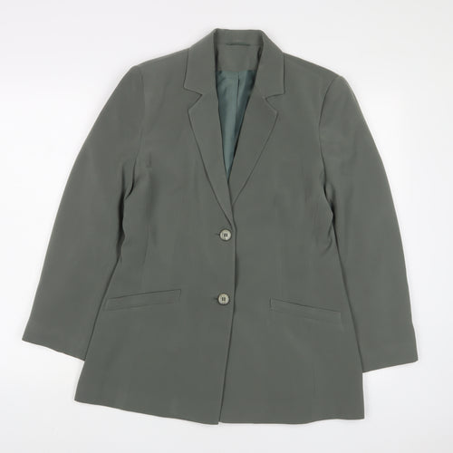 Richards Womens Green Jacket Blazer Size 12 Button