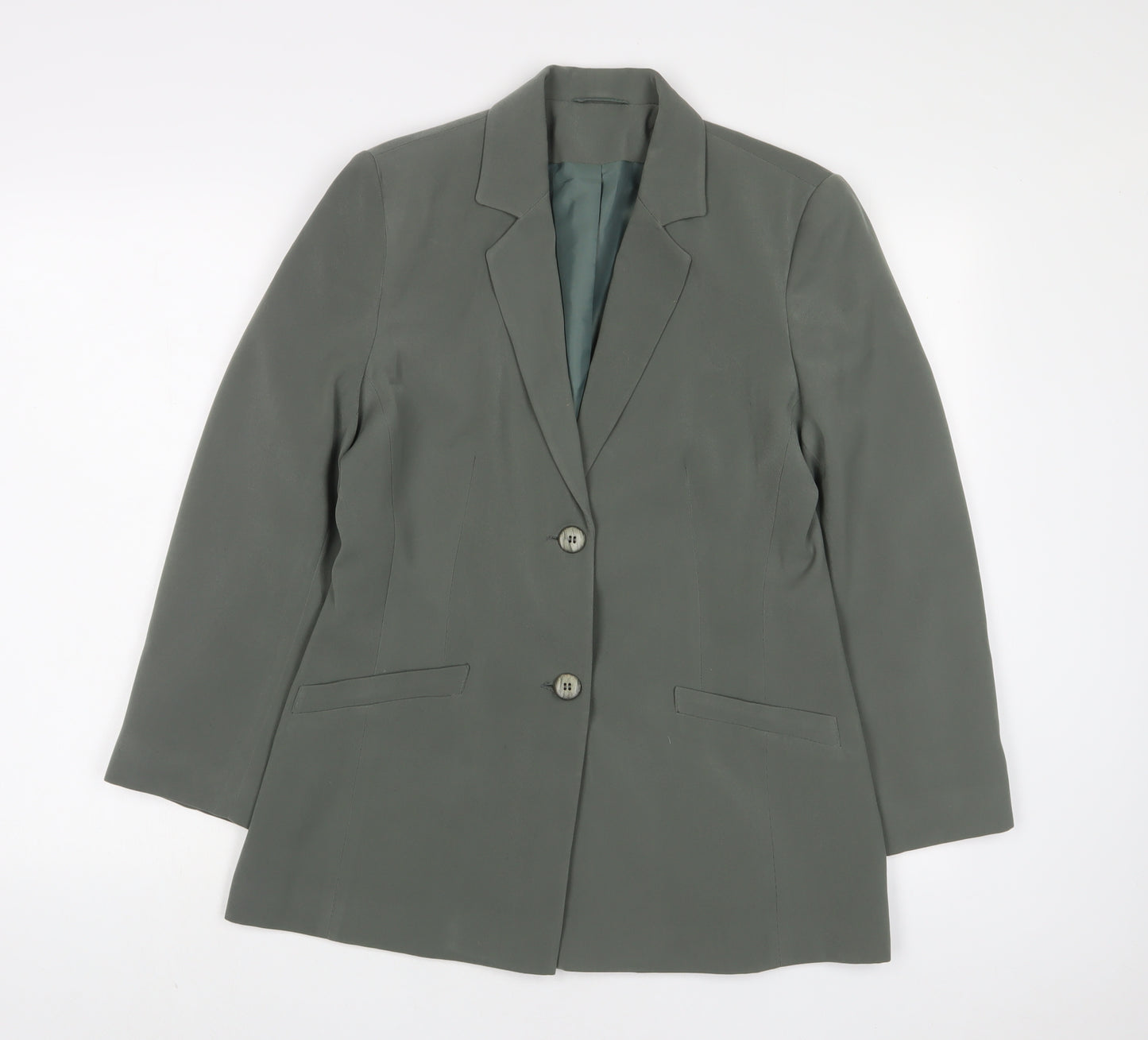 Richards Womens Green Jacket Blazer Size 12 Button