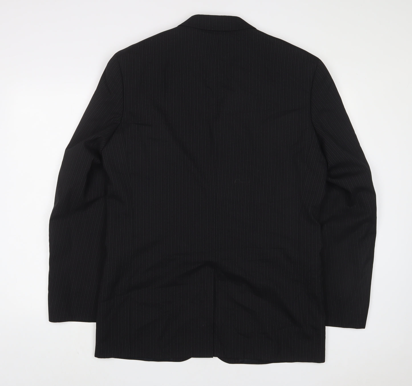 NEXT Mens Black Striped Wool Jacket Suit Jacket Size 40 Regular
