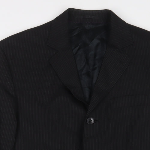 NEXT Mens Black Striped Wool Jacket Suit Jacket Size 40 Regular