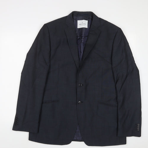 Daniel Hetcher Mens Blue Wool Jacket Suit Jacket Size 42 Regular