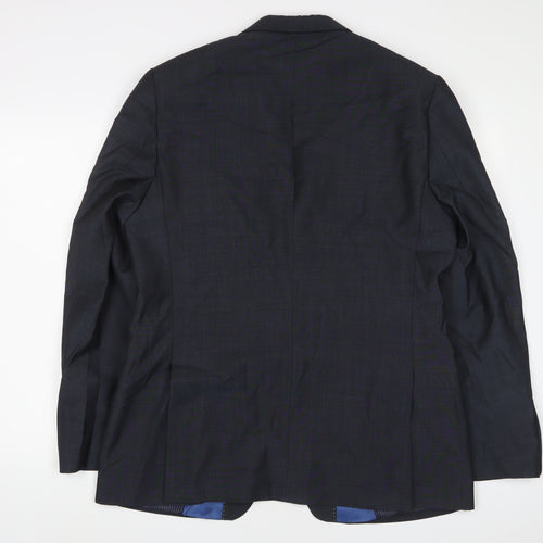 Daniel Hetcher Mens Blue Wool Jacket Suit Jacket Size 42 Regular