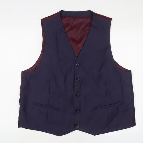 Harris & Howard Mens Blue Polyester Jacket Suit Waistcoat Size 46 Regular