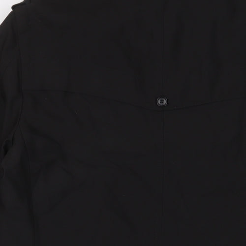 Autograph Mens Black Overcoat Coat Size M Button