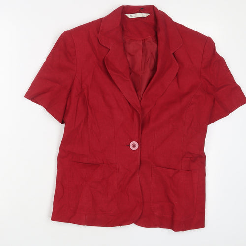BHS Womens Red Jacket Blazer Size 12 Button