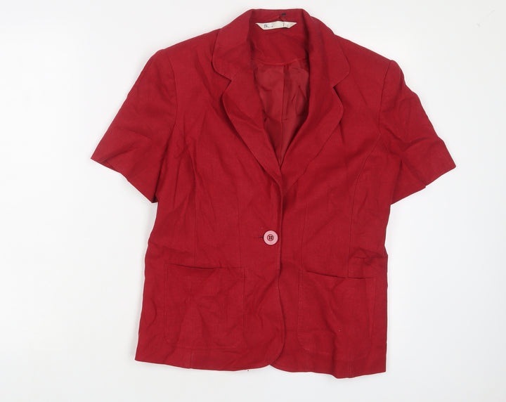 BHS Womens Red Jacket Blazer Size 12 Button