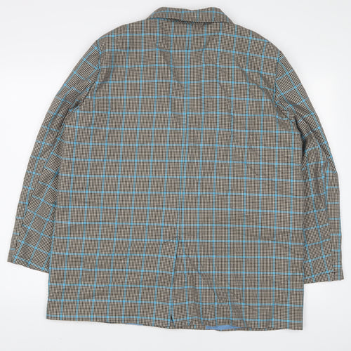 COLLUSION Womens Black Plaid Jacket Blazer Size 14 Button