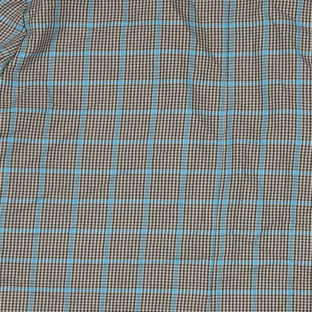 COLLUSION Womens Black Plaid Jacket Blazer Size 14 Button