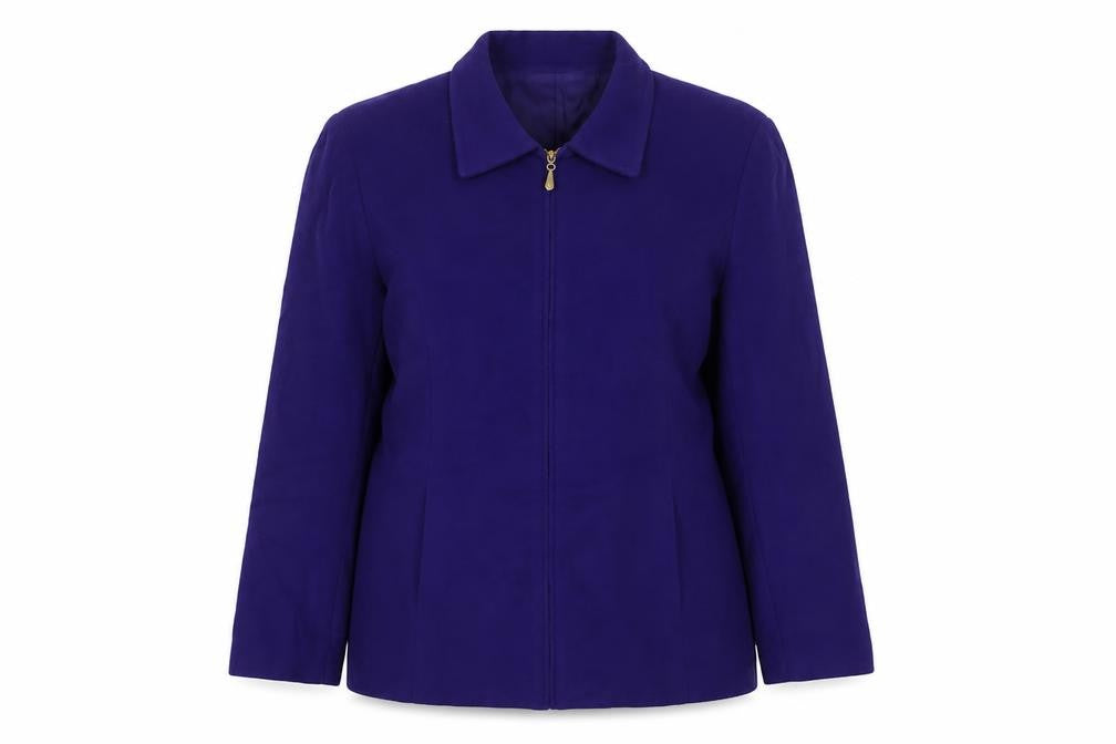 Front view of Norton McNaughton women’s purple jacket, size UK 8, zip