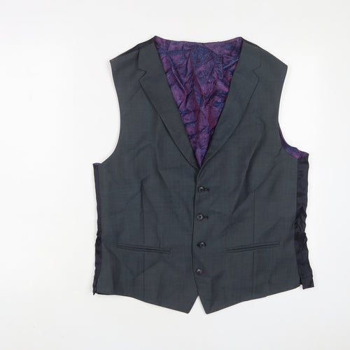Gibson Mens Grey Wool Jacket Suit Waistcoat Size 42 Regular