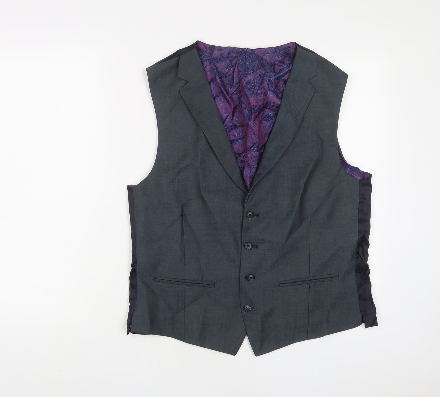 Gibson Mens Grey Wool Jacket Suit Waistcoat Size 42 Regular