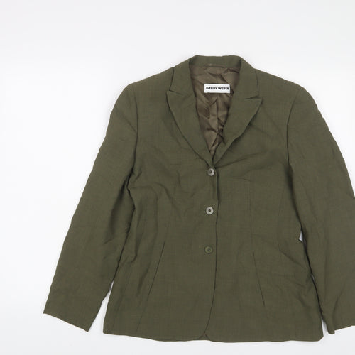 Gerry Weber Womens Green Jacket Blazer Size 10 Button