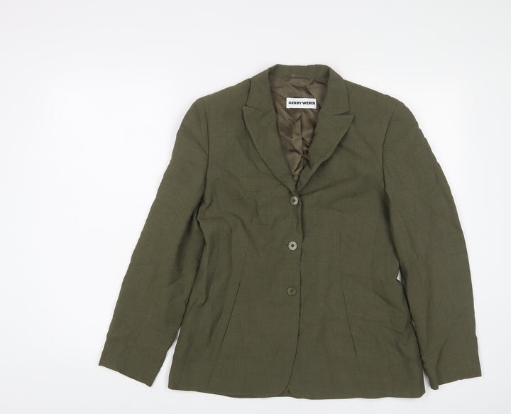 Gerry Weber Womens Green Jacket Blazer Size 10 Button