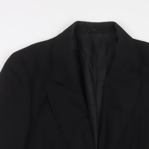 St Michael Womens Black Jacket Blazer Size 12 Button