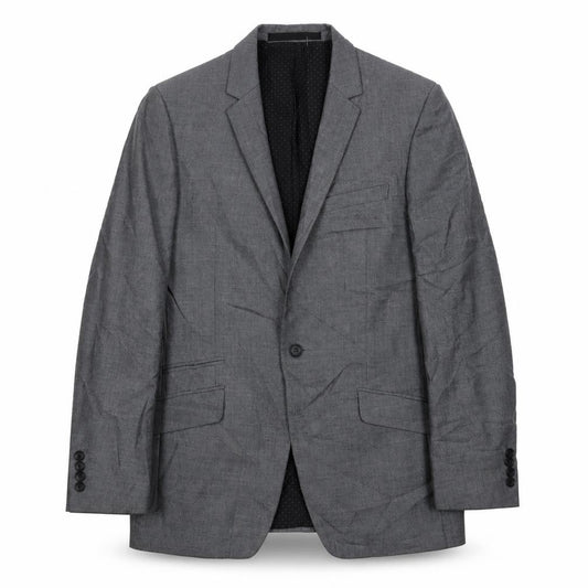 Front view of Limited Collection men’s grey polyester jacket suit jacket, size 38, regular
