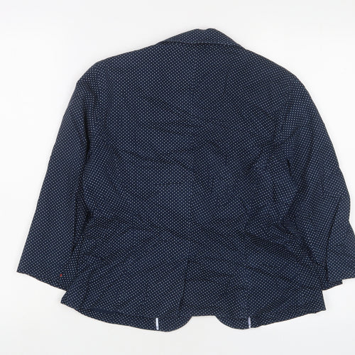 Marks and Spencer Womens Blue Polka Dot Jacket Blazer Size 12 Button