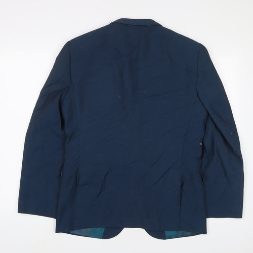 SixSixFive Mens Blue Polyester Jacket Suit Jacket Size 40 Regular