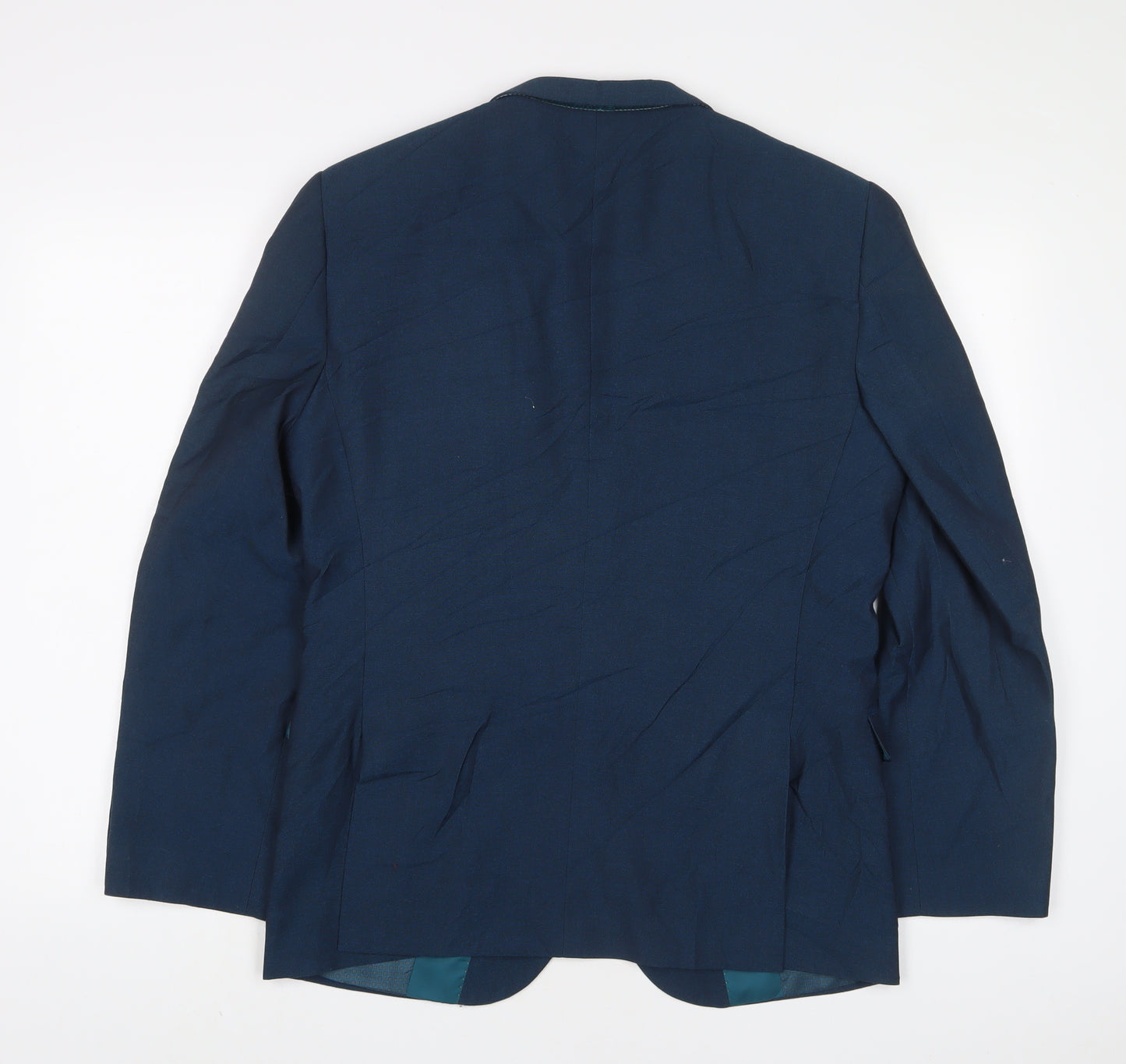 SixSixFive Mens Blue Polyester Jacket Suit Jacket Size 40 Regular