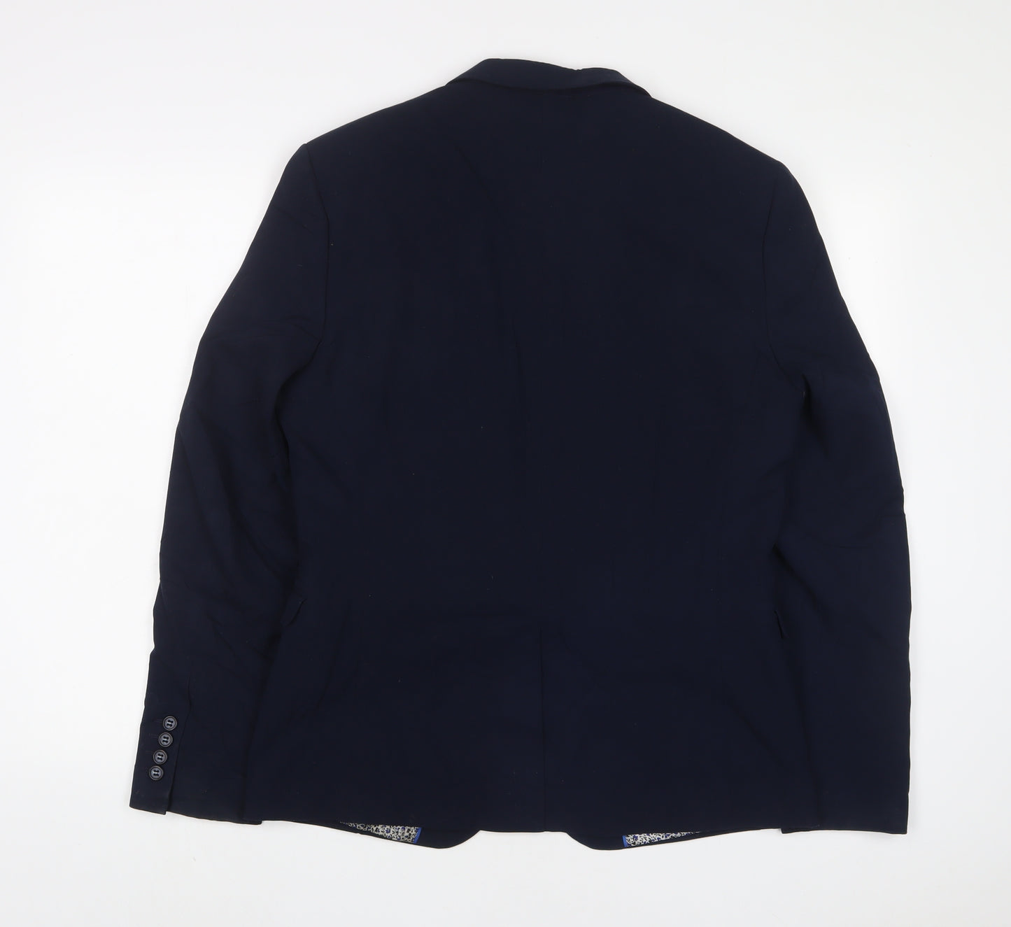 OneSixFive Mens Blue Polyester Jacket Suit Jacket Size 40 Regular
